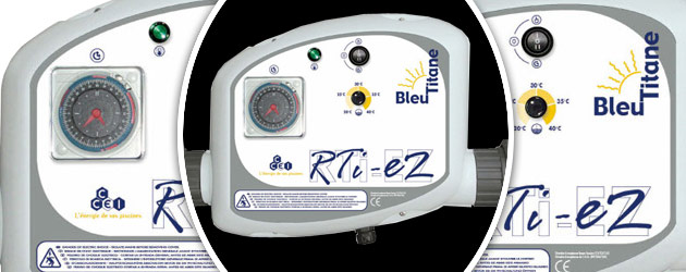 Rechauffeur electrique Bleu Titane RTI-EZ 9kW - Réchauffeur piscine Bleu Titane Montées en température rapides